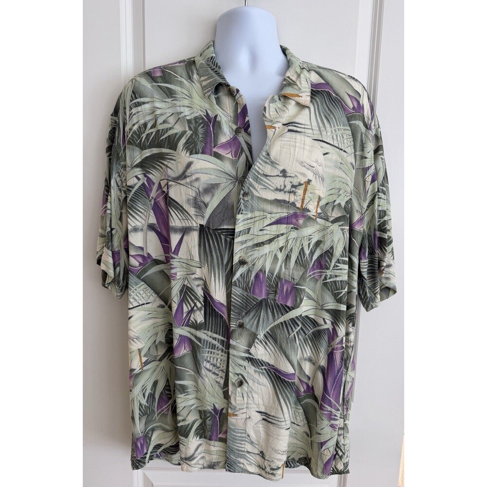 Jams World Men’s Hawaiian Aloha Short Sleeve Shirt, XL, Floral Design, EUC